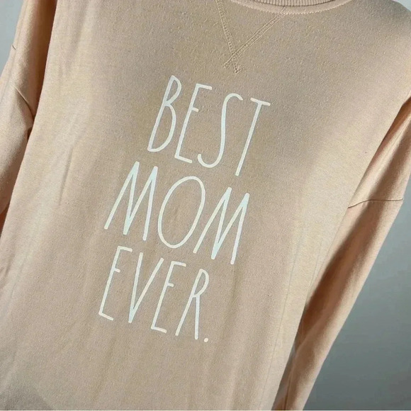 🌟Rae Dunn Women's "BEST MOM  EVER" Studio Raglan Pullover Sweatshirt S - Picture 4 of 11
